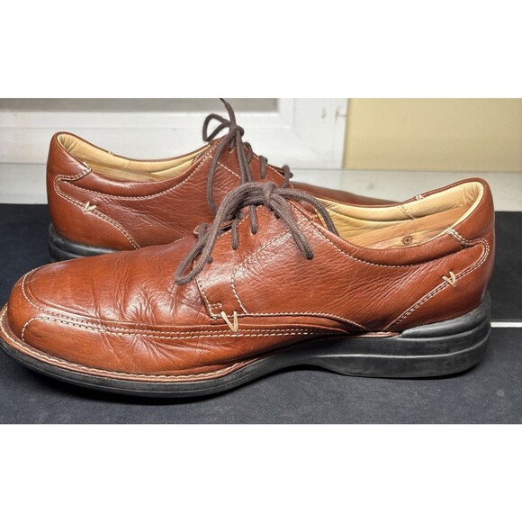 JOHNSTON & MURPHY MENS LACE UP LEATHER DRESS SHOES BROWN 20-01910 SIZE 10M - Picture 5 of 6